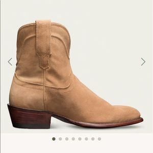 The Lucy Sand Suede Tecovas Booties - Size 8